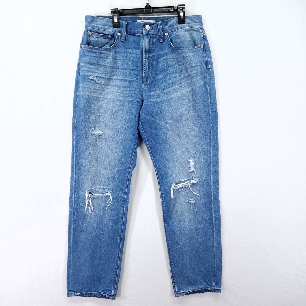 Madewell Jeans Womens 31 Blue The Perfect Vintage Distressed High Rise Stretch